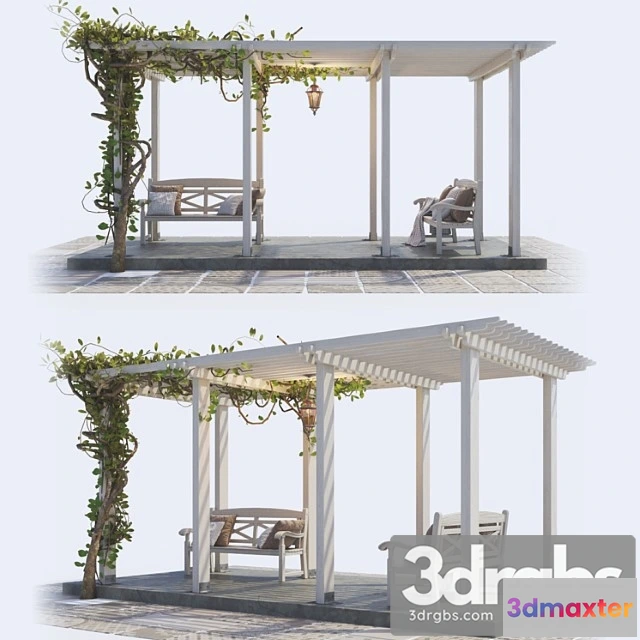 907516 - Painted Wooden Pergola