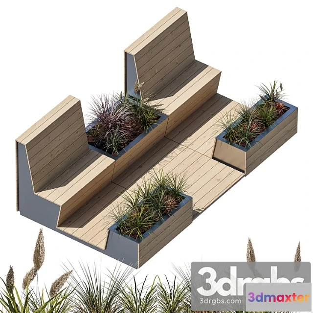 907544 - Parklet with two benches