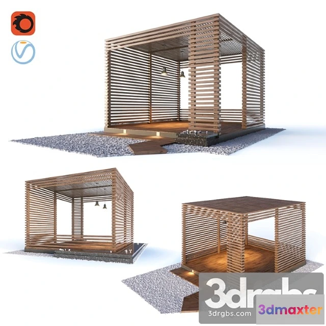 907950 - Wooden Gazebo In The Loft Style