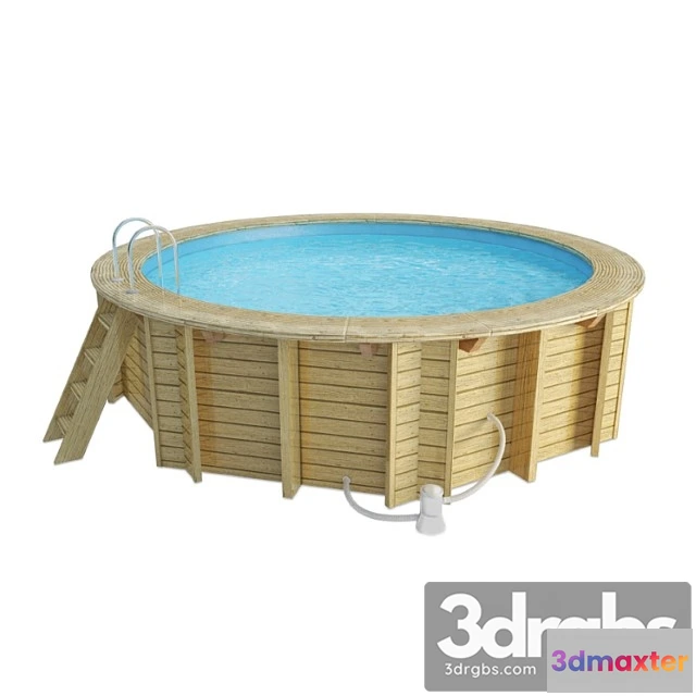 907958 - Wooden Round Swimming Pool