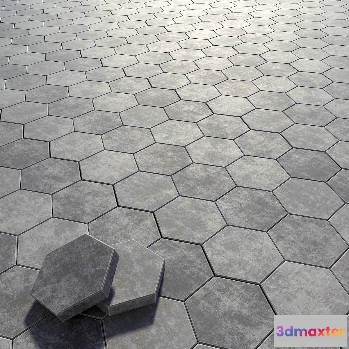 1281064 - Paving stone hexagon 3D Max