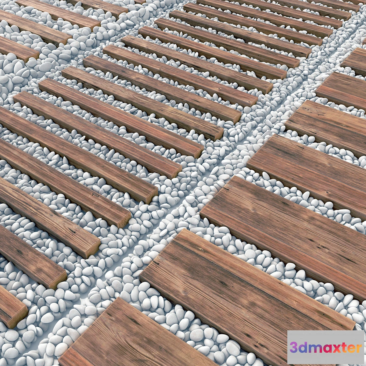 1304601 - Board road pebble collection n4 3D Max