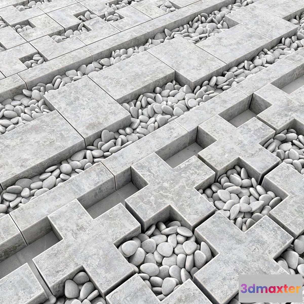 1338278 - Concrete border construction 3D Max