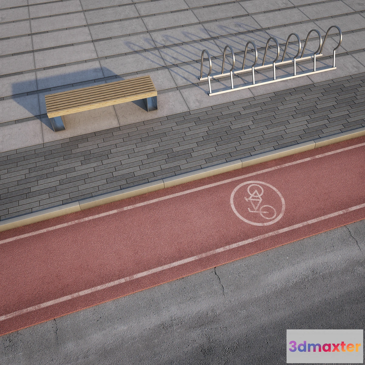 738965 - bike path to the sidewalk