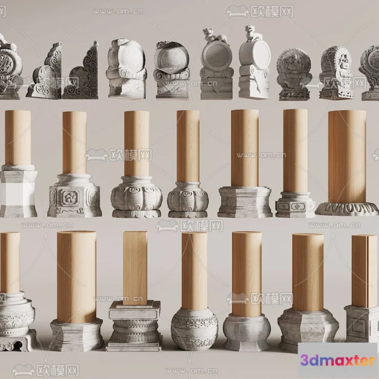 1238894 - PILLAR 3D MODELS - VRAY  CORONA - 3D MODEL - 571