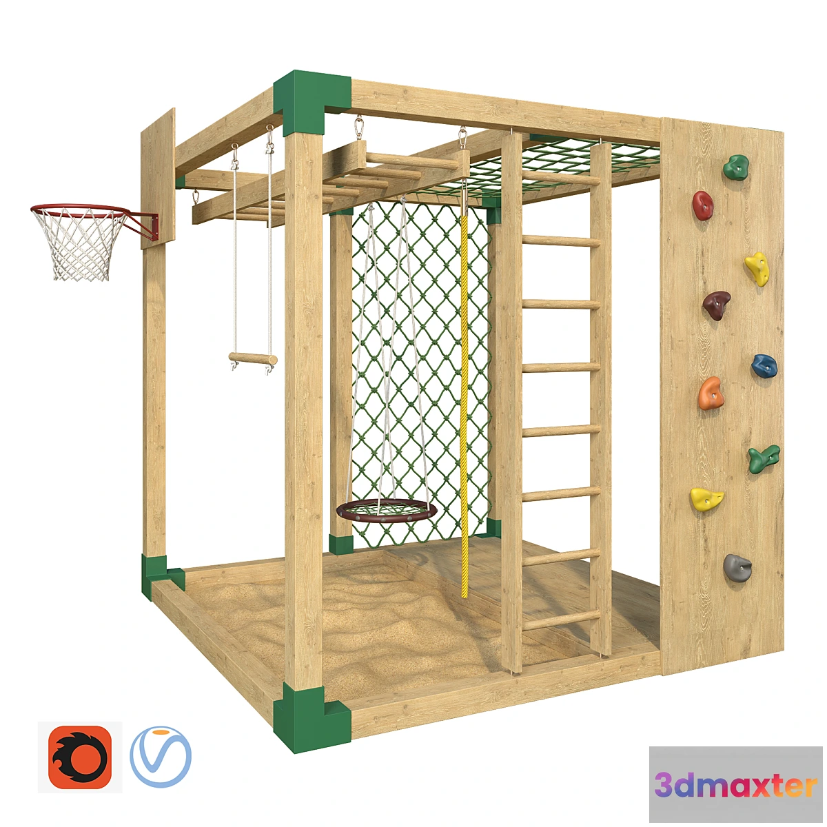 1296832 - Sports game complex “Game cube”. Playground 3D Max
