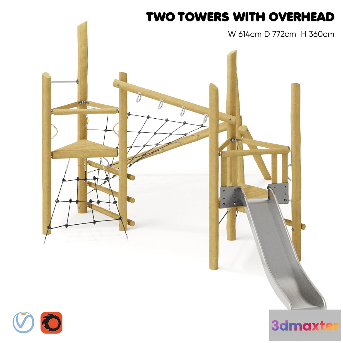 1311931 - KOMPAN. “TWO TOWERS WITH OVERHEAD” 3D Max