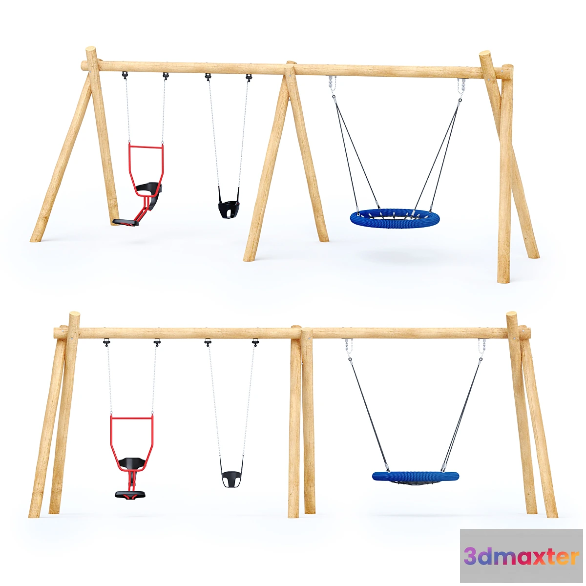 1342570 - Swing Robinia Kompan + double seat “You and me” 3D Max