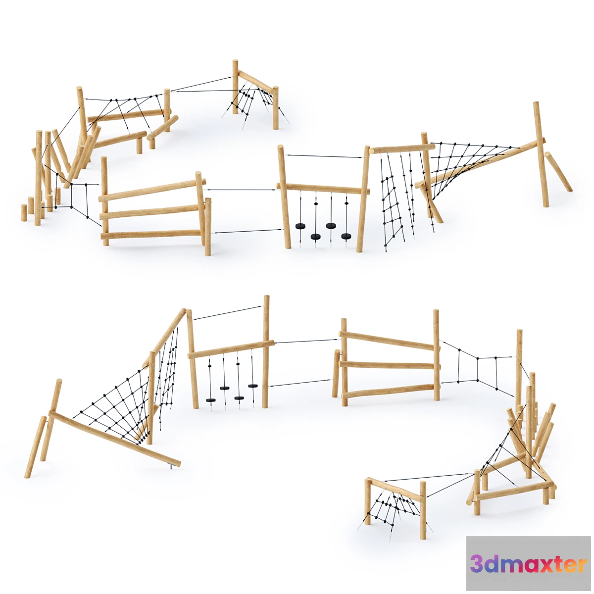 1344268 - Kompan Robinia Obstacle Course Parkour 5 3D Max