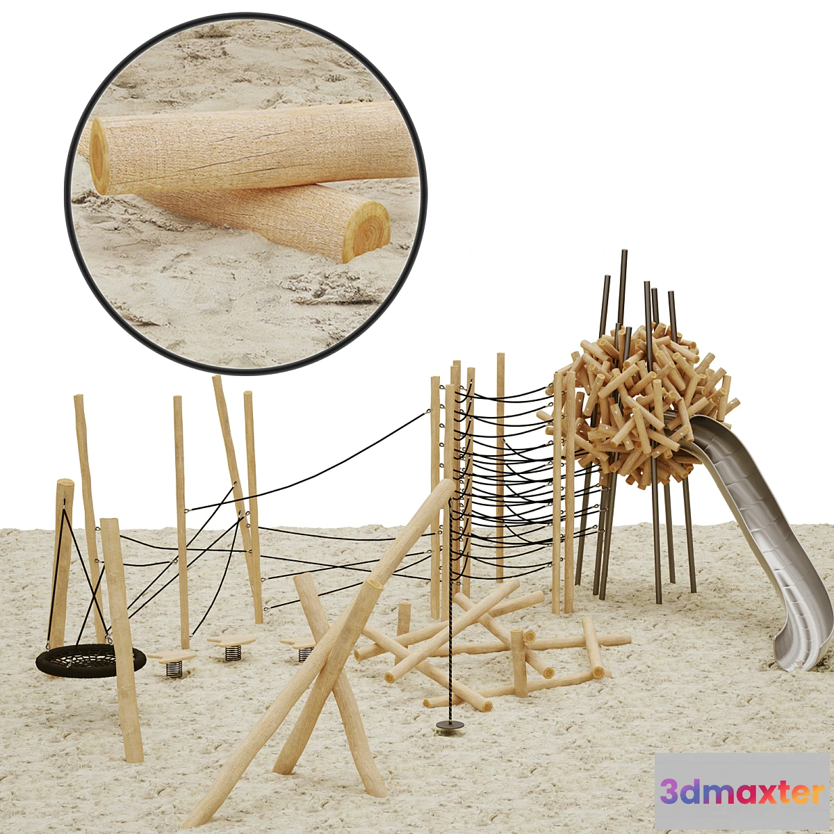 1423780 - Playground made of logs 3D Max