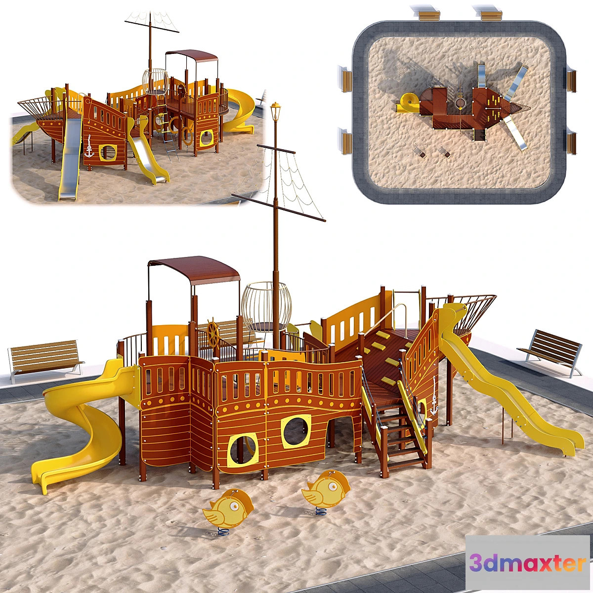 1425590 - Children playground ship. Boat. Sailboat 3D Max