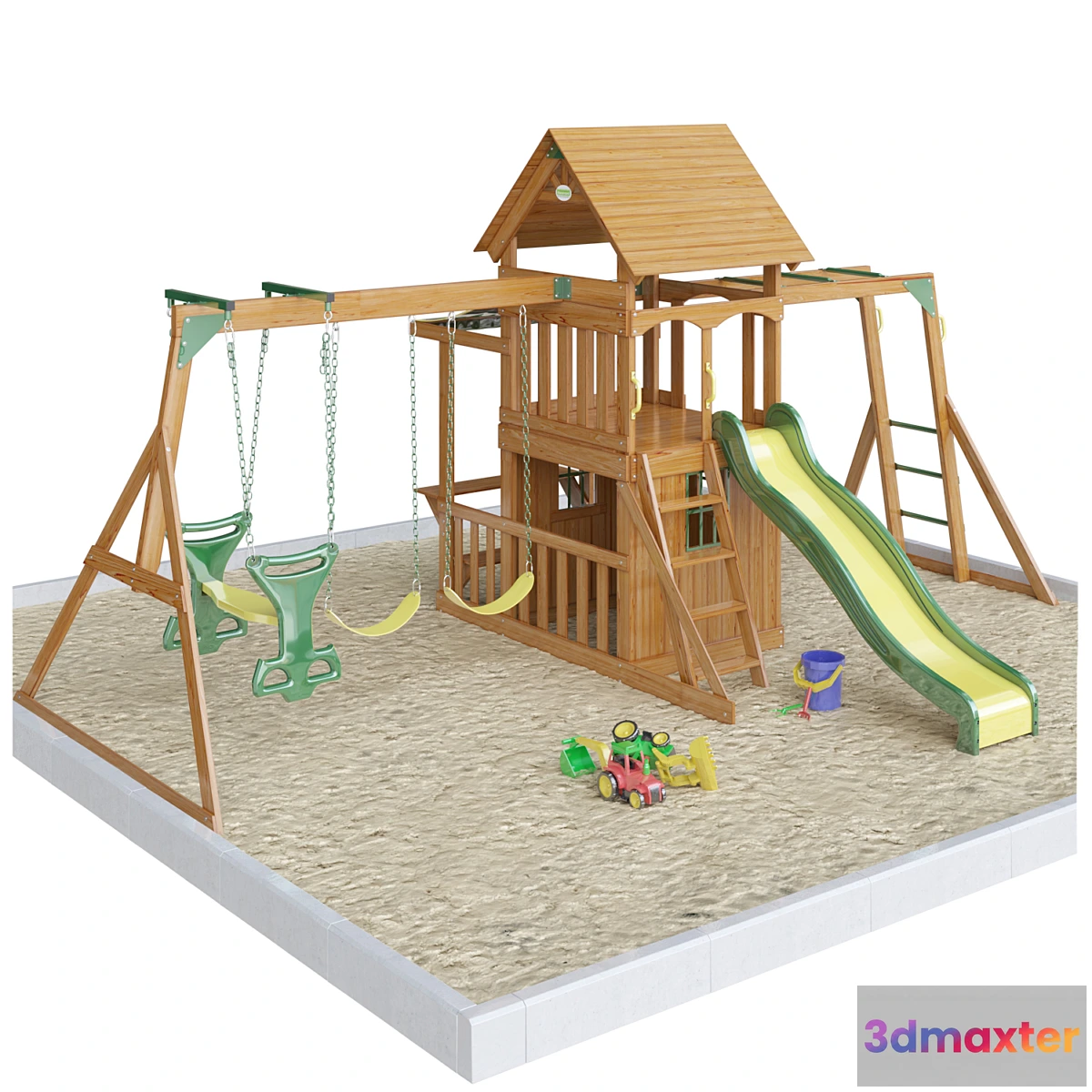 1447990 - Saratoga Wooden Swing Set 3D Max
