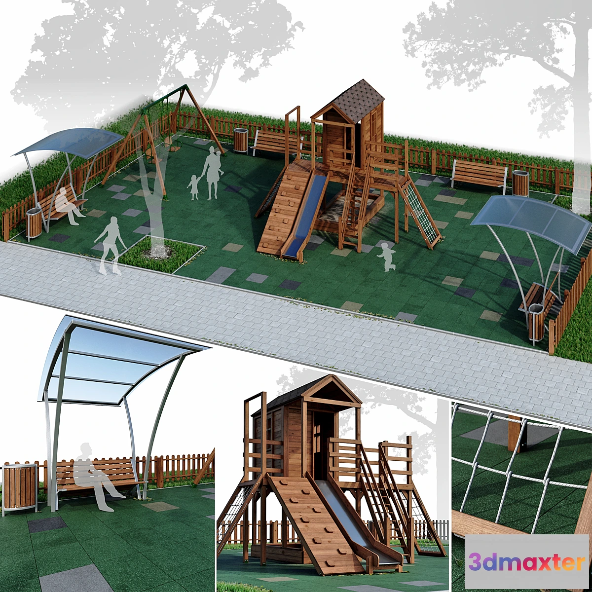 1477074 - Children playground “Forest House”. Playground 3D Max