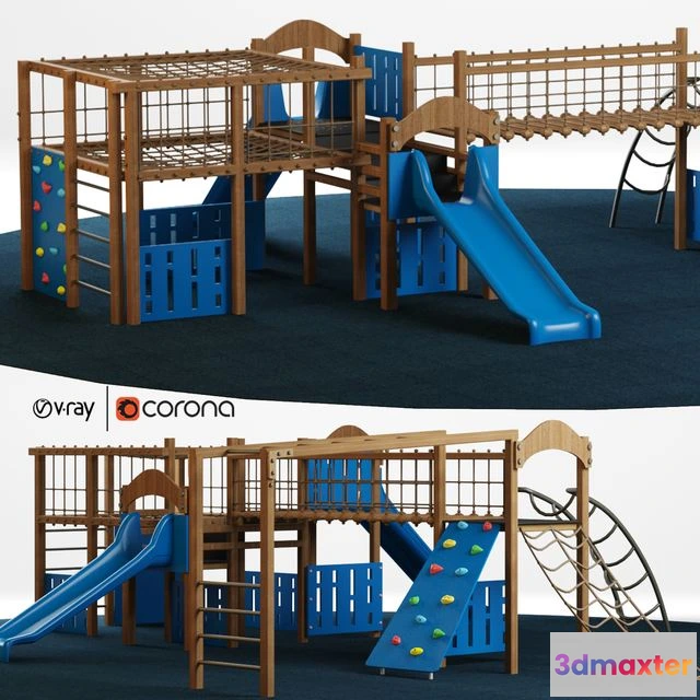 1554259 - Kids playground equipment with slide climbing 01 3D Max