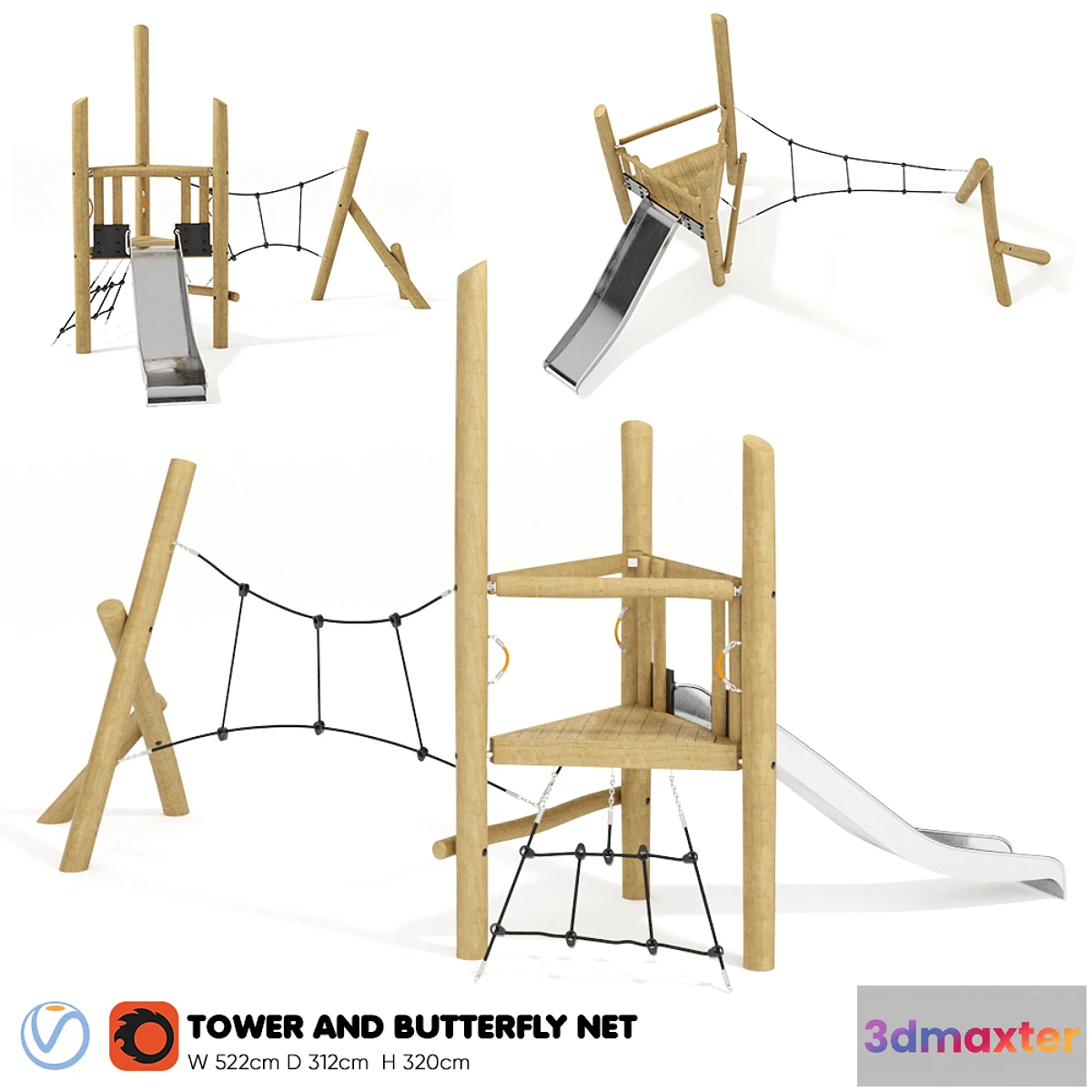 739139 - Kompan. Tower and Butterfly Net