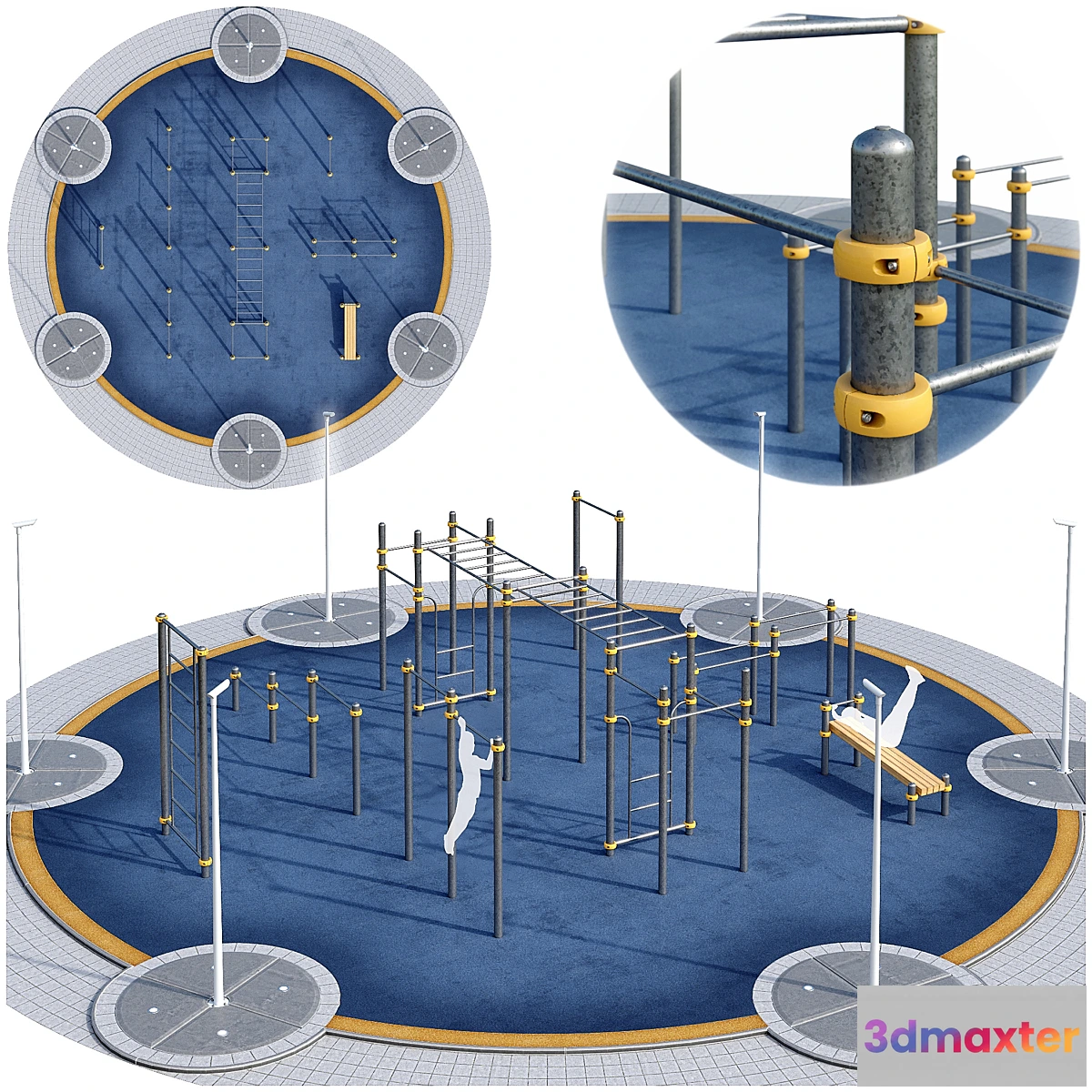 787944 - Round sports ground with horizontal bars. Children  playground