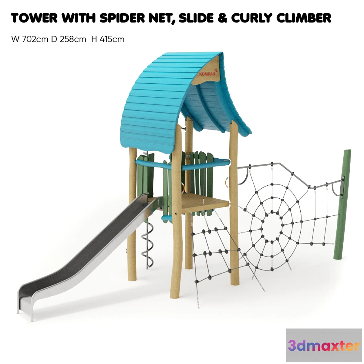 823318 - KOMPAN. “TOWER WITH SPIDER NET SLIDE & CURLY CLIMBER” - No.2