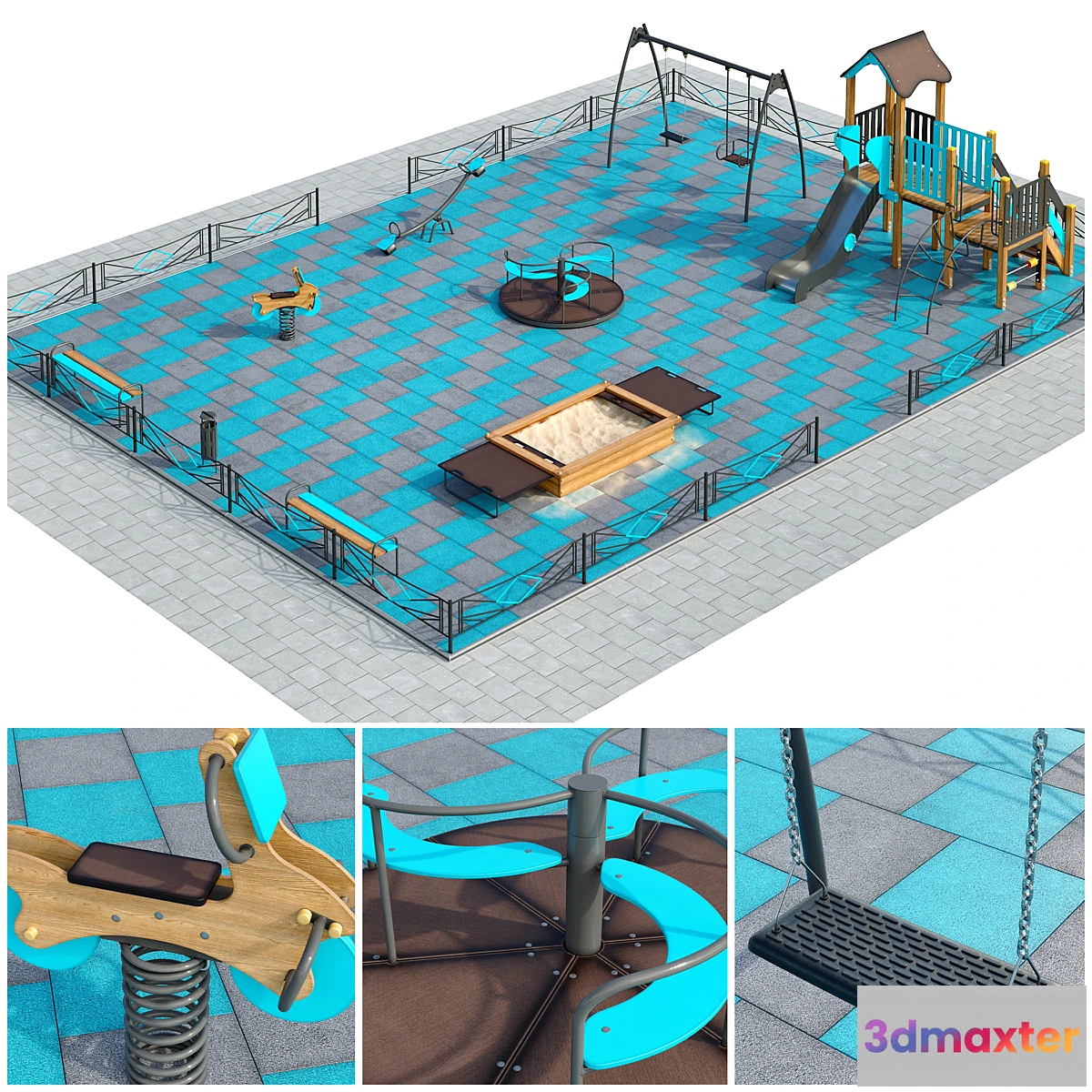 849645 - Stylish turquoise playground. Playground - No.3