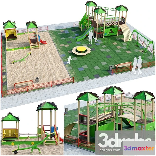 908226 - Children playground with a large sandbox