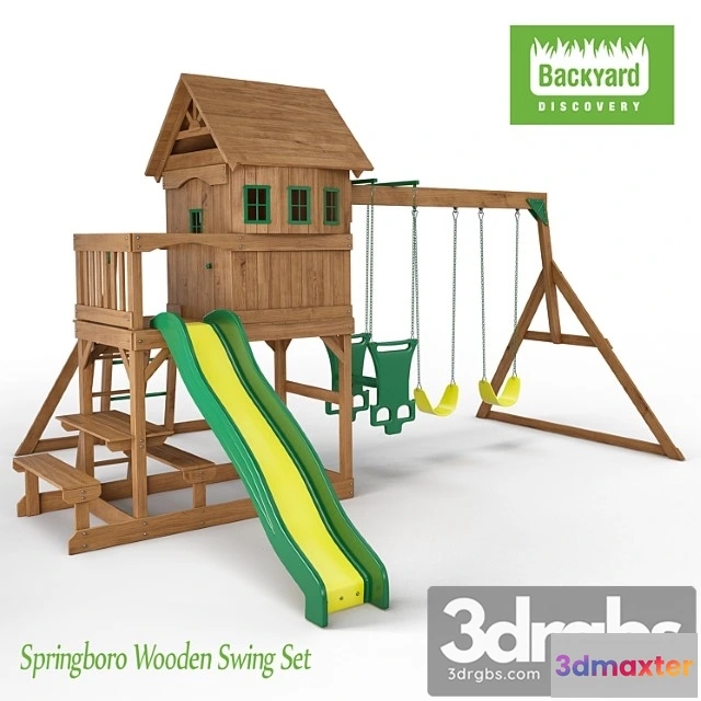 908410 - Springboro Wooden Swing Set
