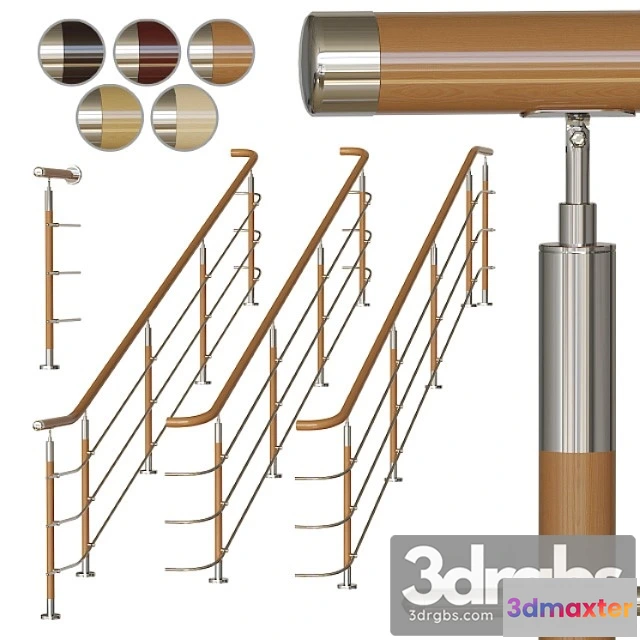 1007298 - Stainless steel railing with wood inserts 2
