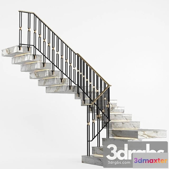 1058200 - Art deco marble staircase with lighting