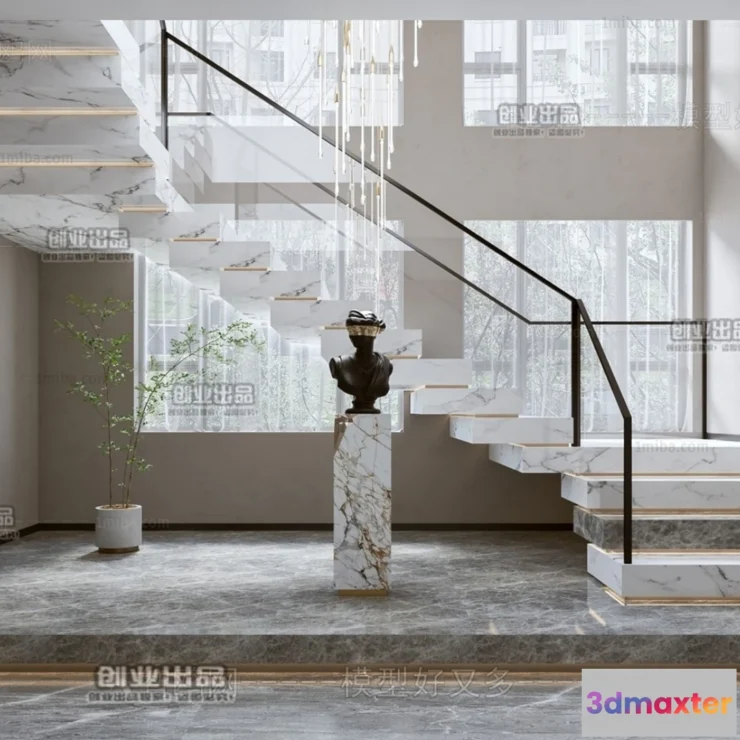 1246744 - STAIR - VRAY  CORONA - 3D MODEL - 4496