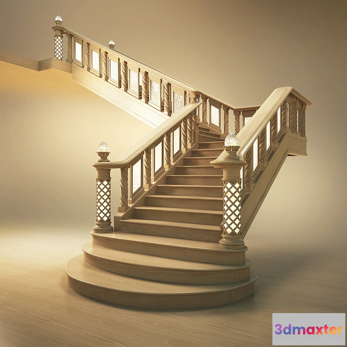 1272017 - Wooden staircase 3D Max