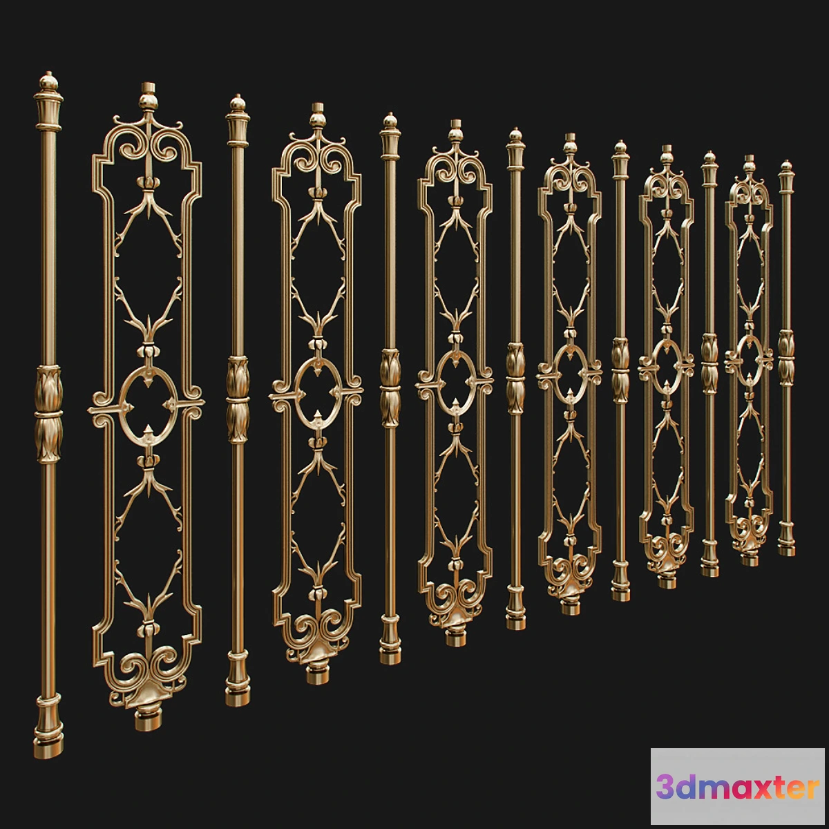 1290084 - Forged balusters - No.4 3D Max