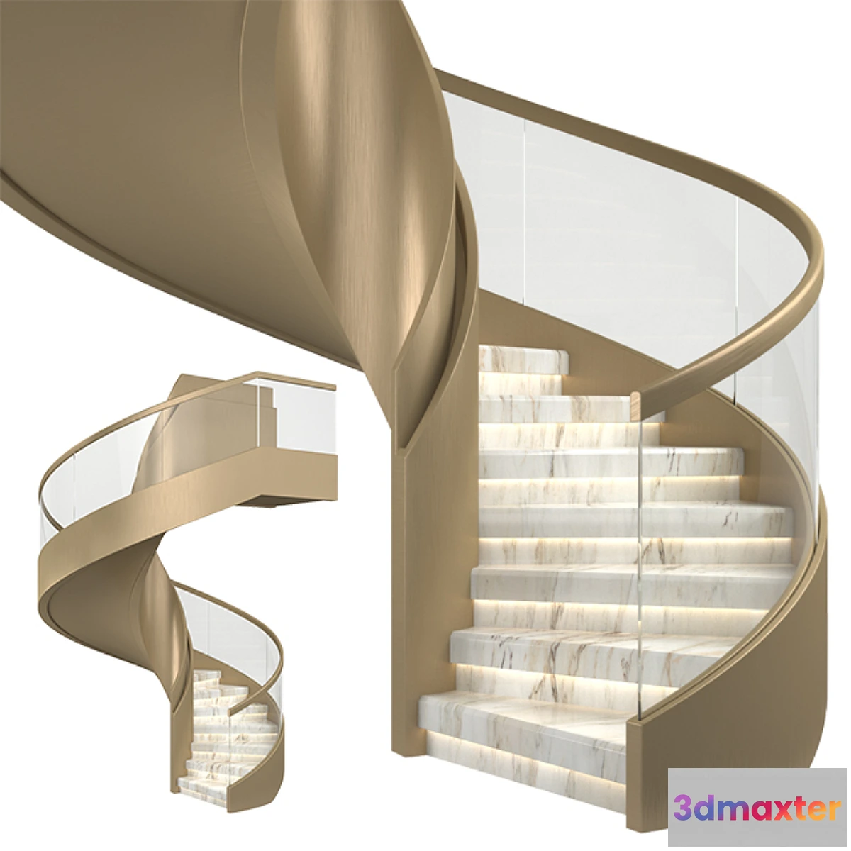 1317414 - Spiral staircase 04 3D Max