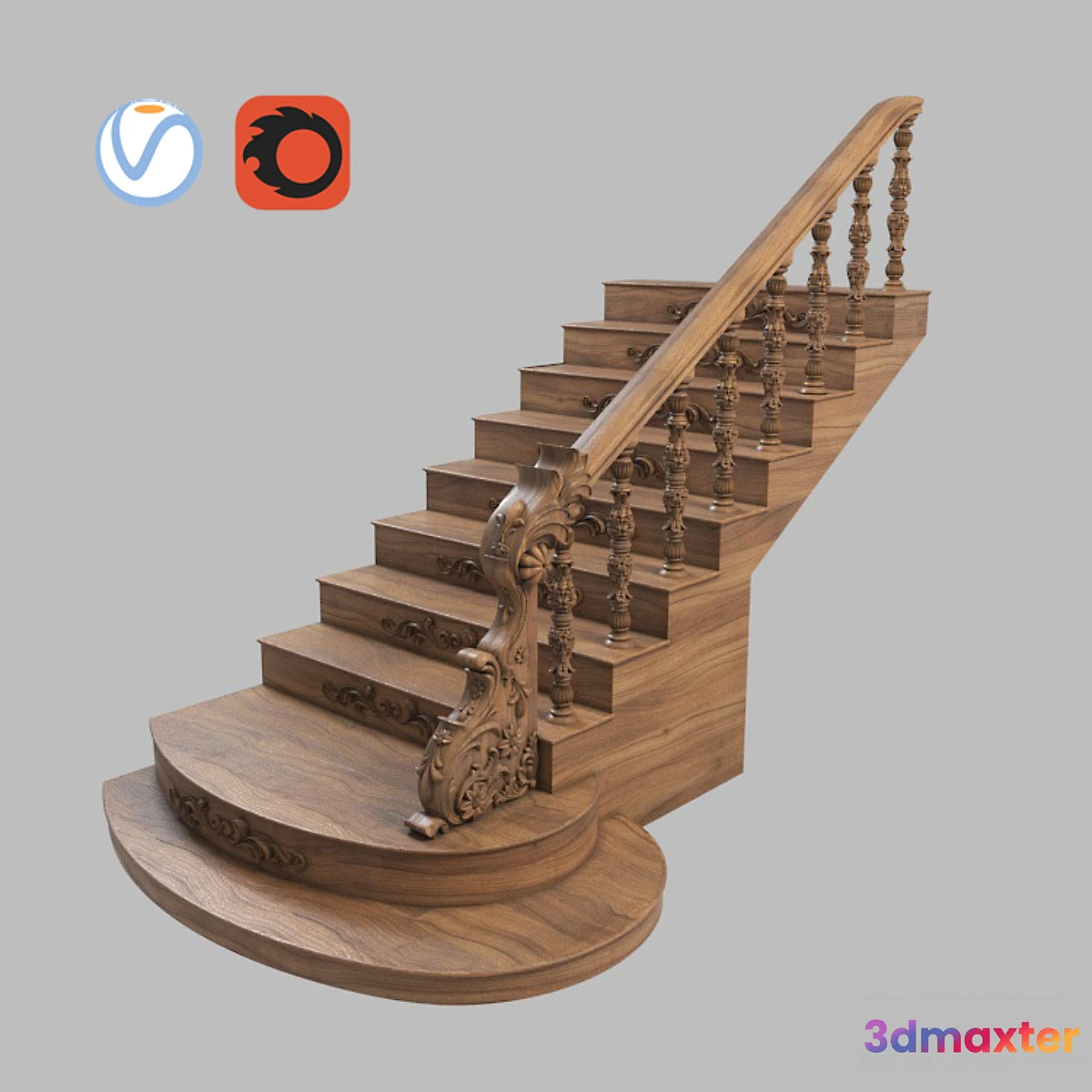 1329875 - Stairs Wooden 3D Max
