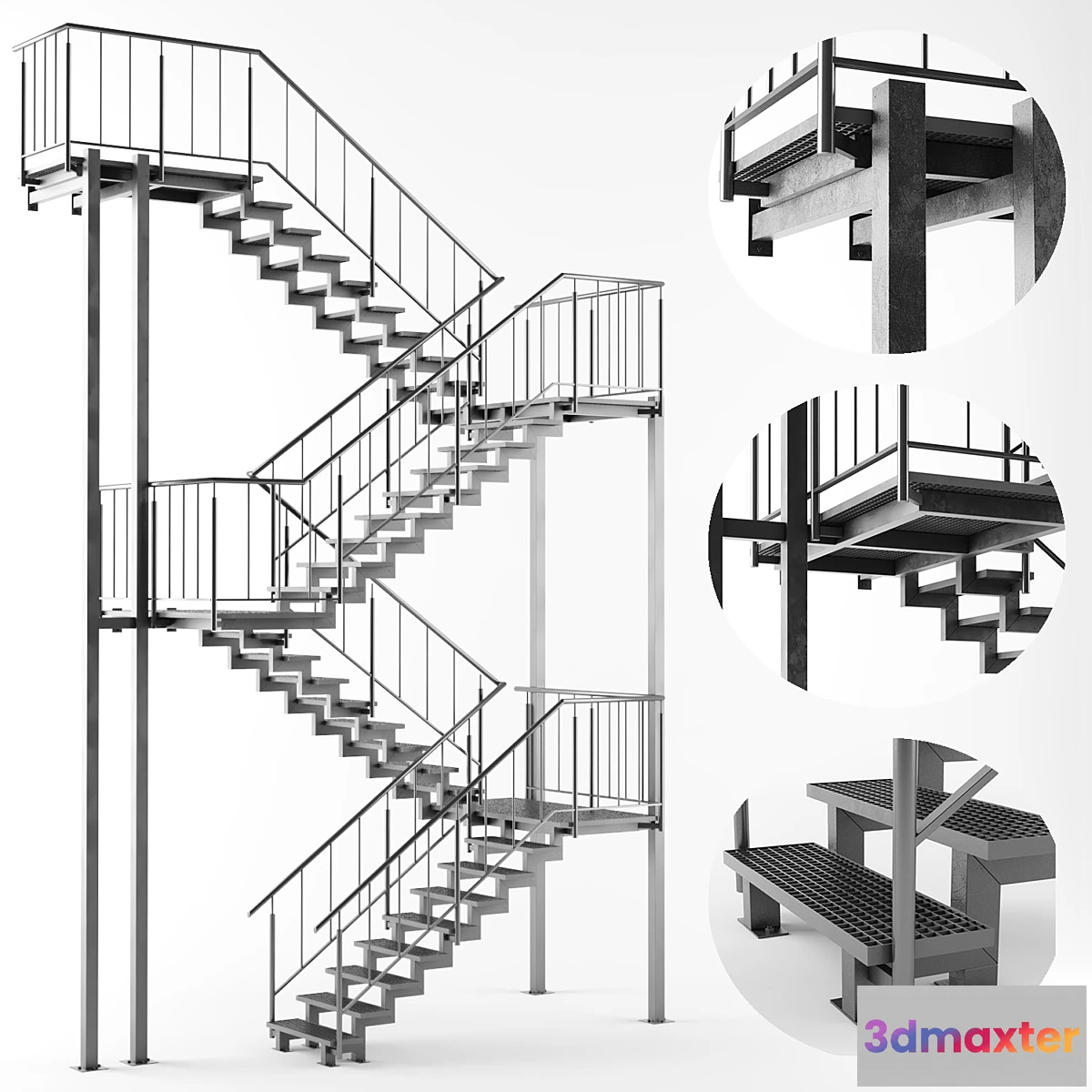 1357696 - Metal outdoor stair 3D Max