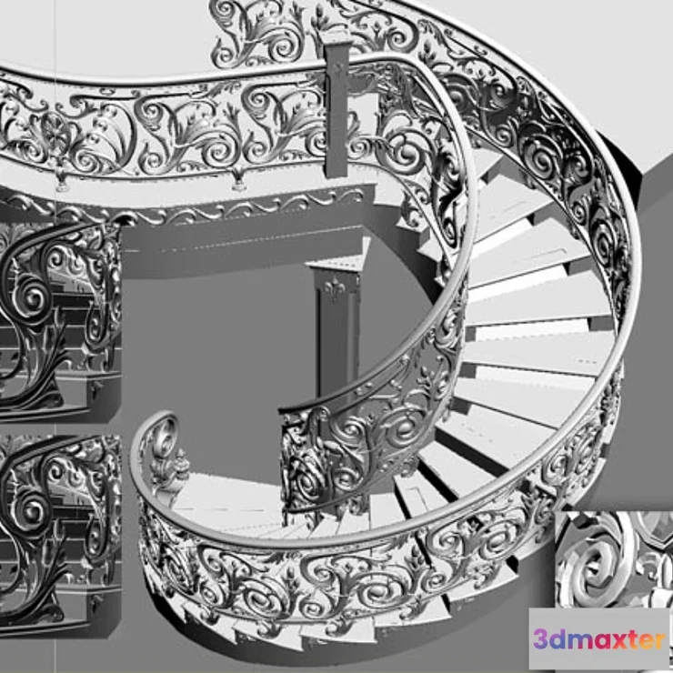 1392194 - spiral staircase 3D Max