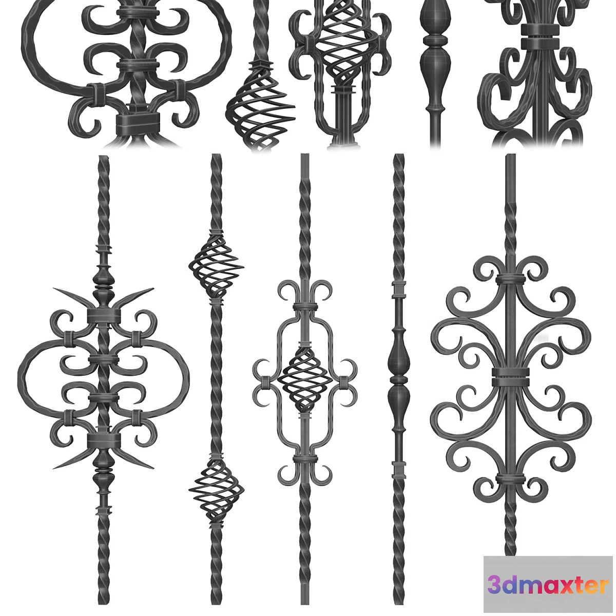 1477022 - Wrought iron fence No.01 3D Max