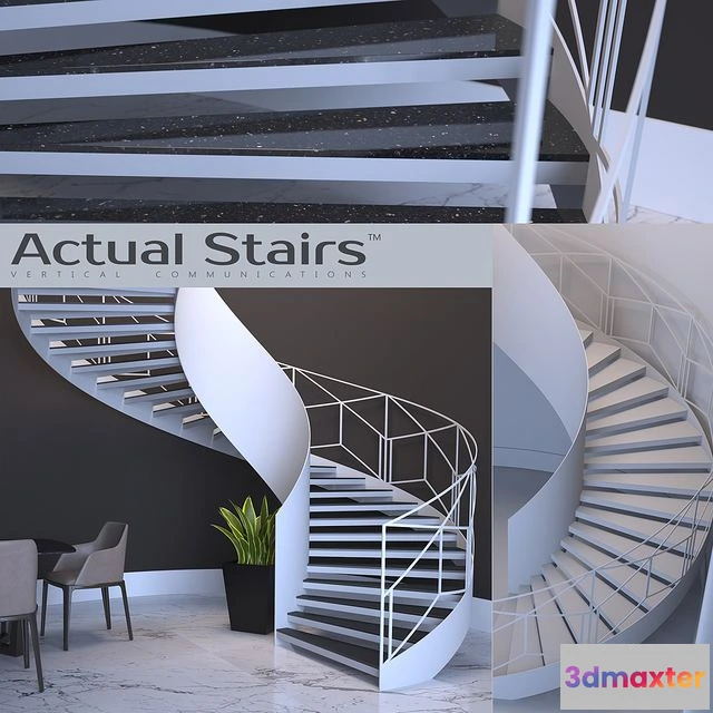 1541061 - Spiral staircase Actual Stairs 3D Max