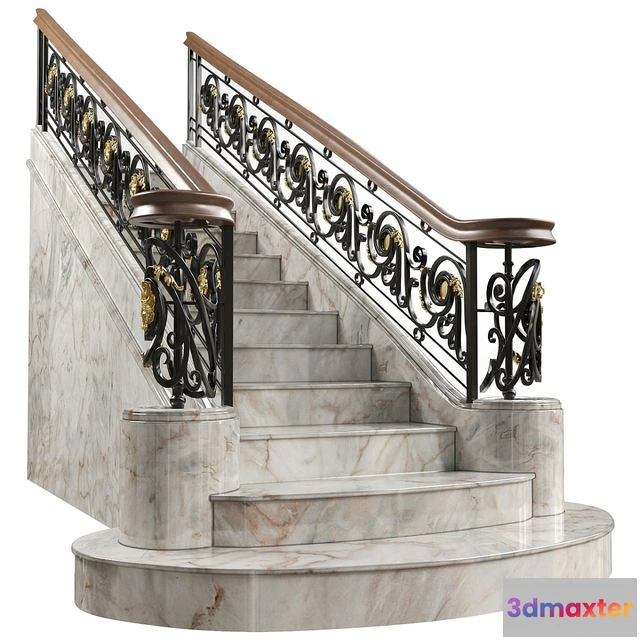 1552923 - Wrought iron railing Art. 72 3D Max