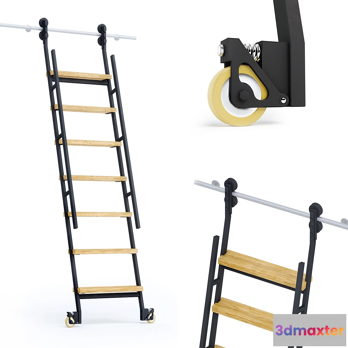 571374 - Animated sliding ladder MWE Industrieleiter
