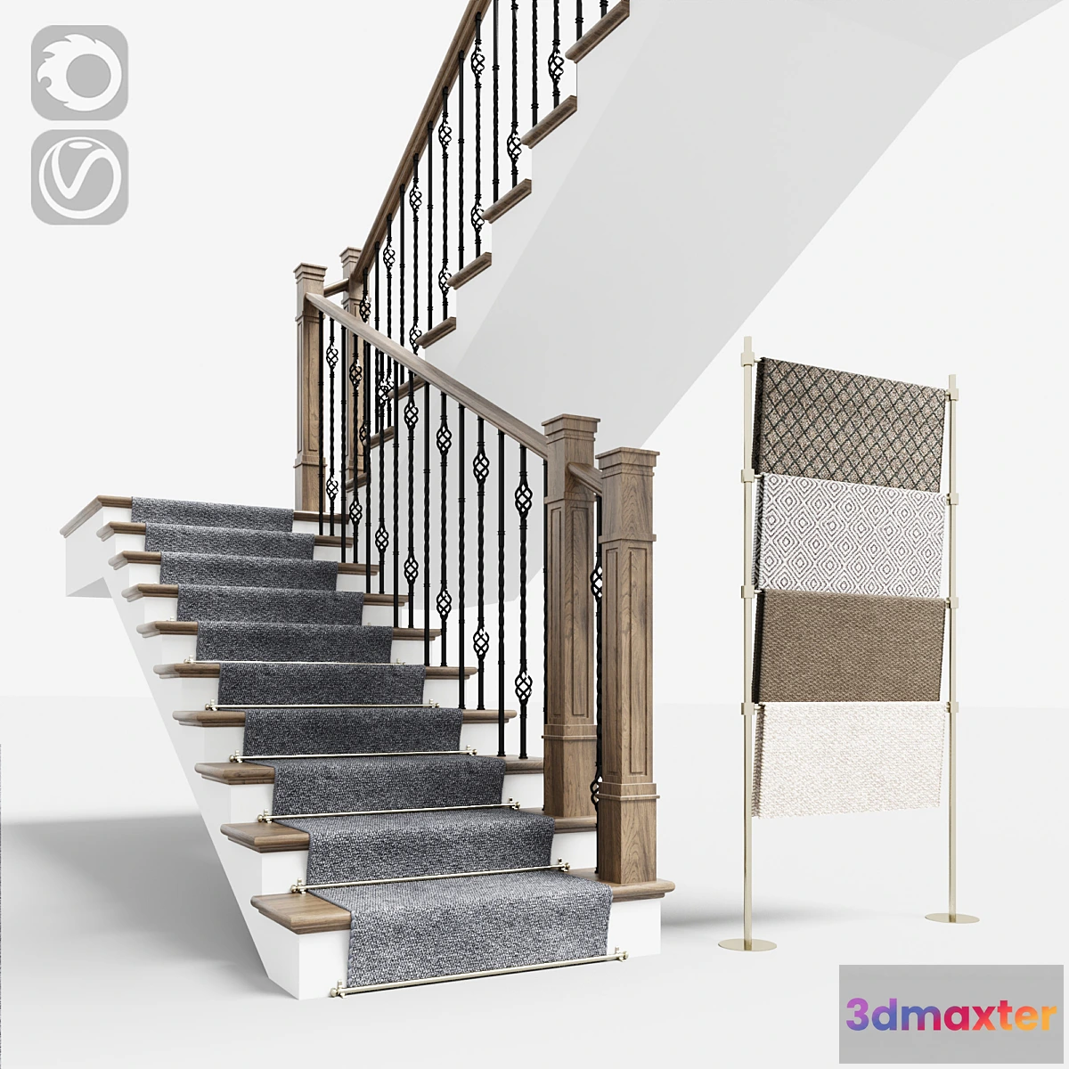 571398 - Classical staircase with carpet