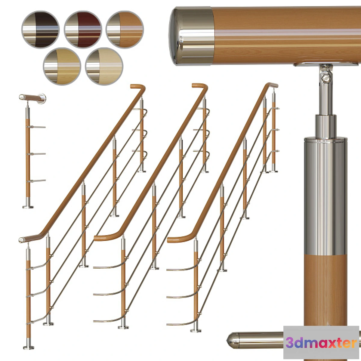 571420 - Stainless steel railing with wood inserts 2