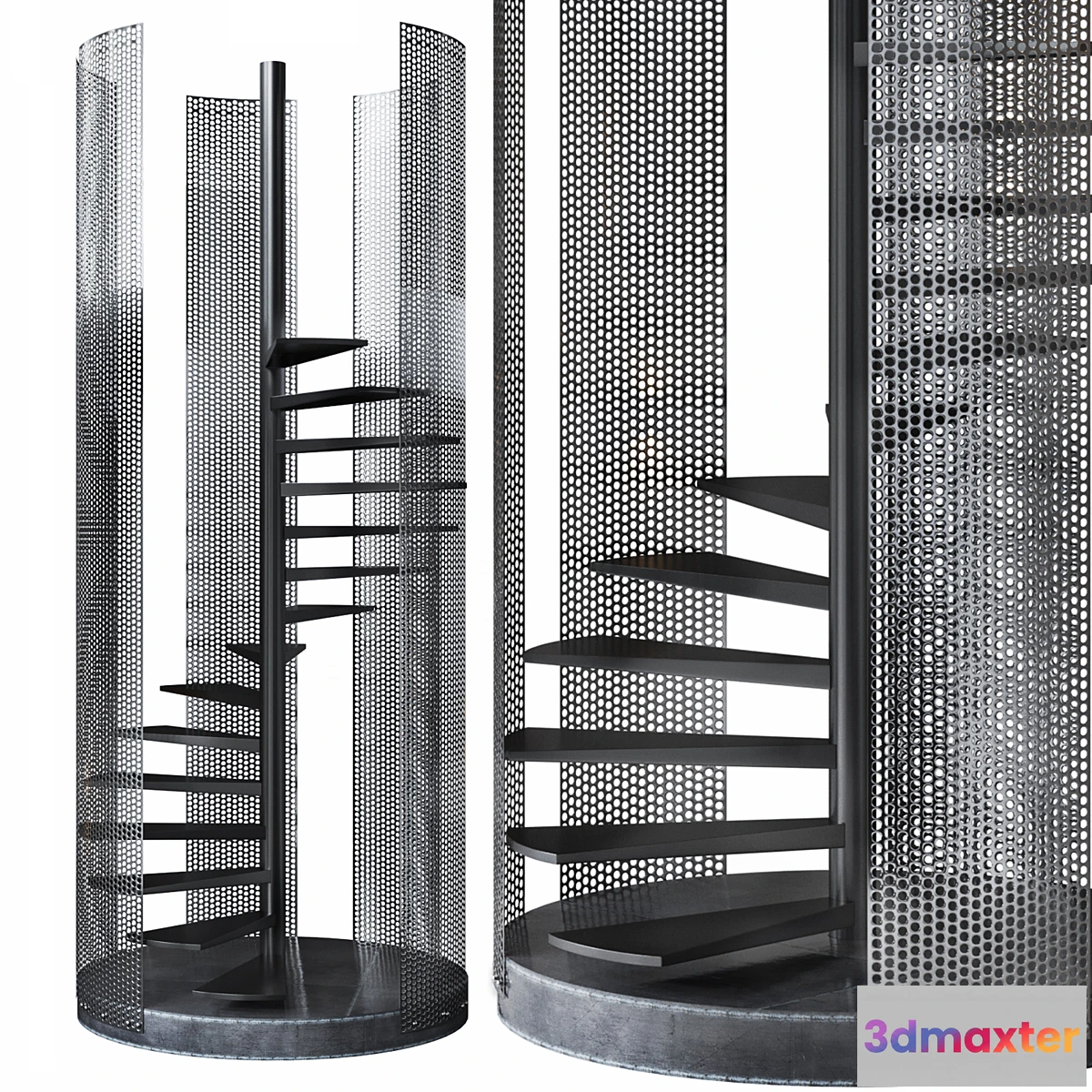 728186 - Spiral staircase Loft with perforated railing - No.2