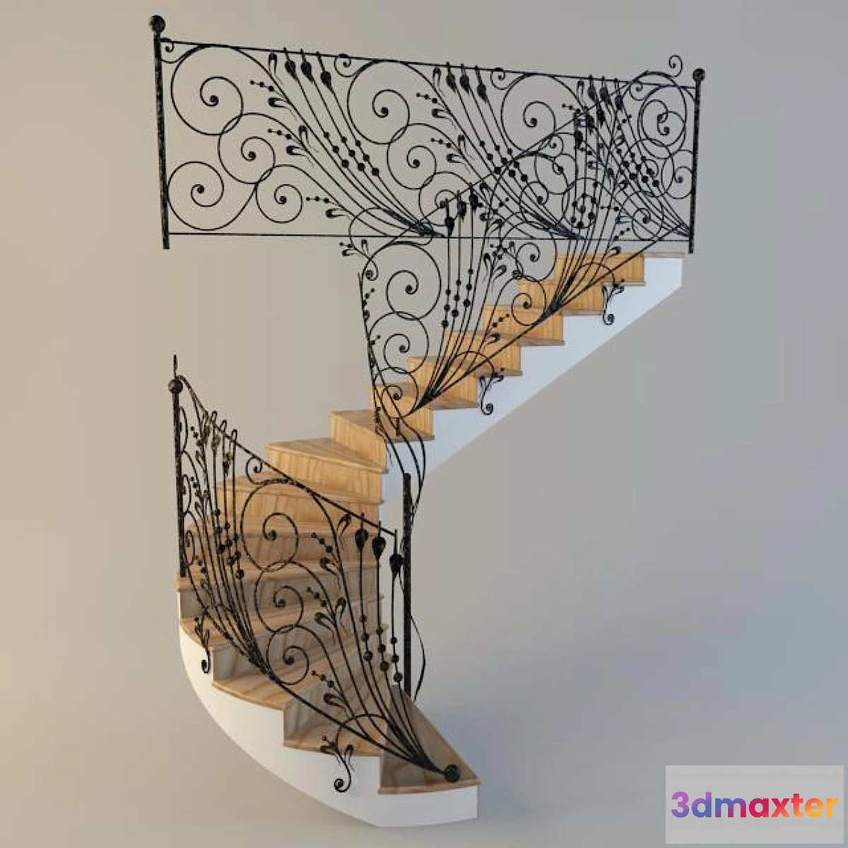 803644 - Staircase with forged handrail