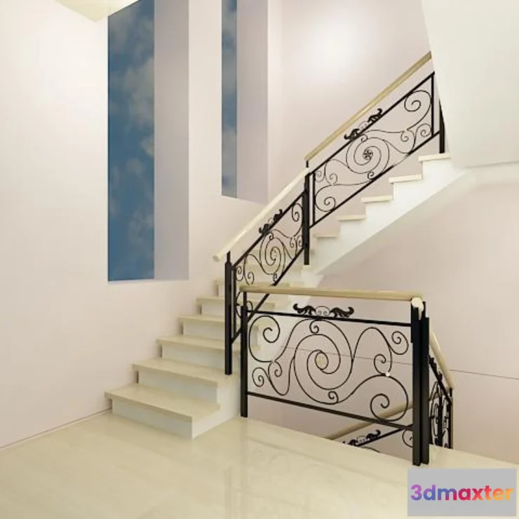803694 - An elegant staircase. Oak + forging