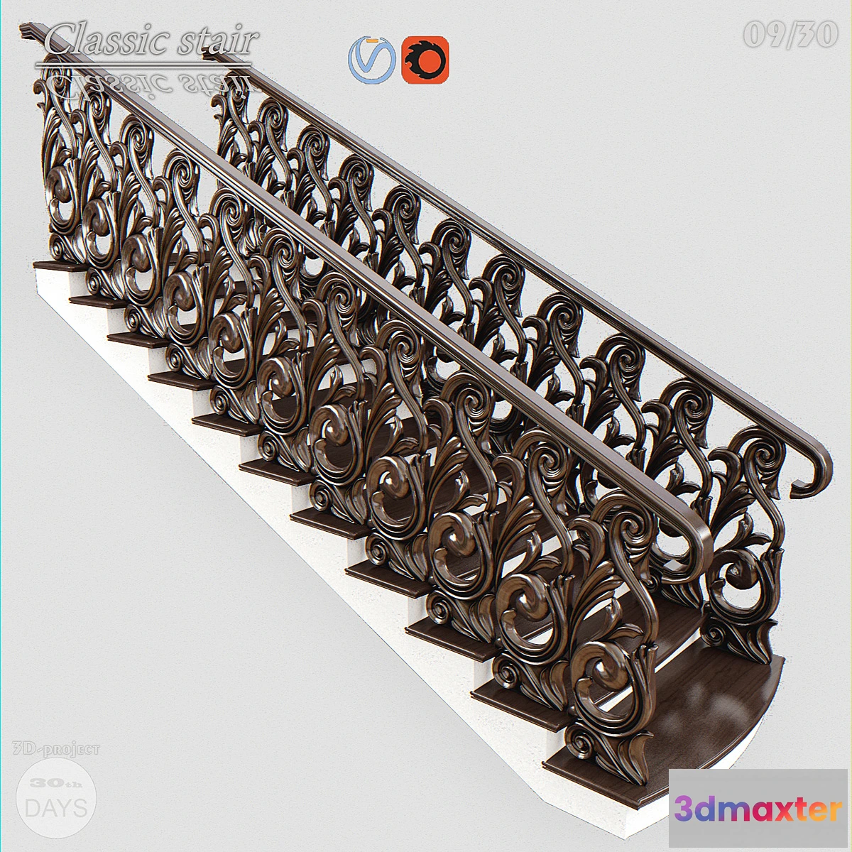 819810 - Stairs classical for CNC.