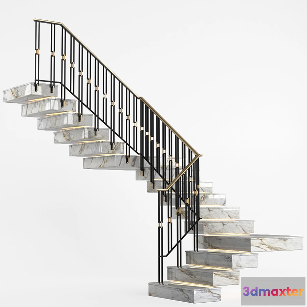 847695 - Art Deco marble staircase with lighting - No.3