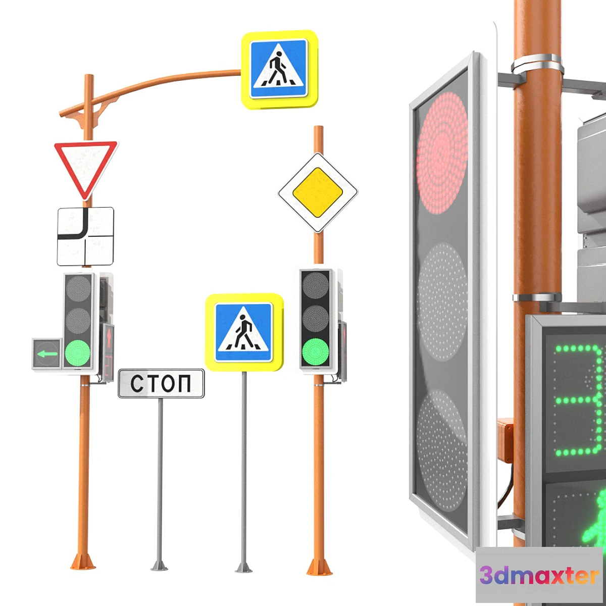 1300931 - LED Traffic Light 3D Max