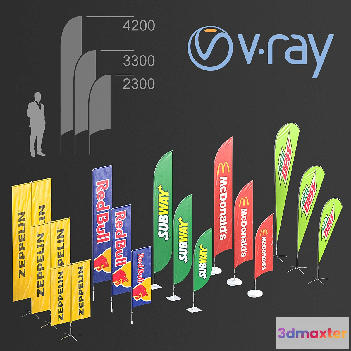 1307301 - Advertising flags 3D Max