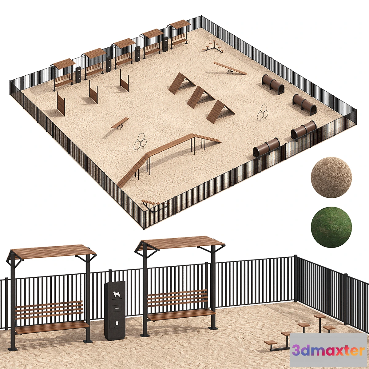 1317267 - Dog walking area 3D Max