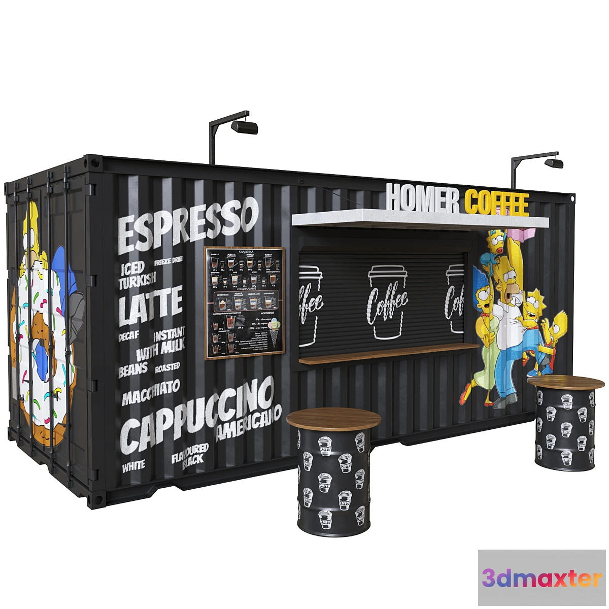 1324790 - Coffee shop container 3D Max