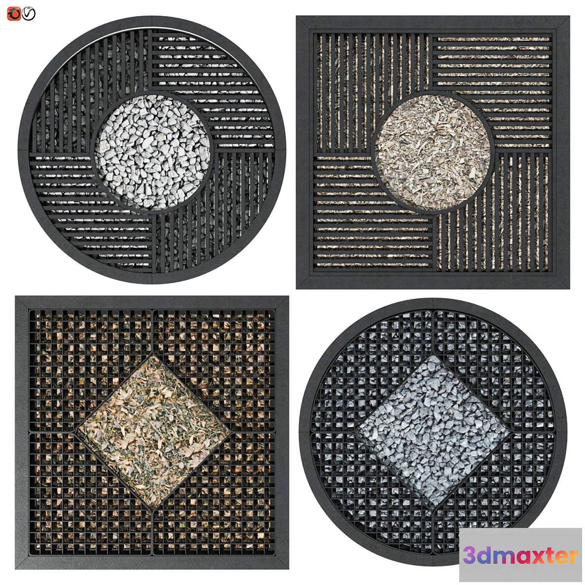 1339966 - Set_barrel grids for wood_03 3D Max