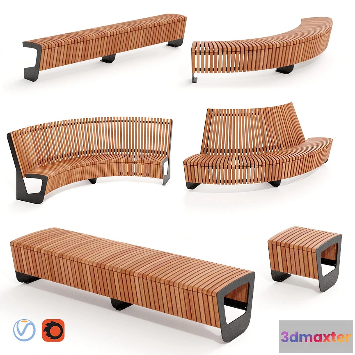1394740 - MMCITE. Park benches Landscape Compact 3D Max